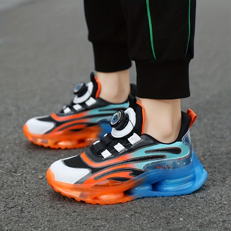 Boys Breathable Buckle Cushioning Sports Sneakers
