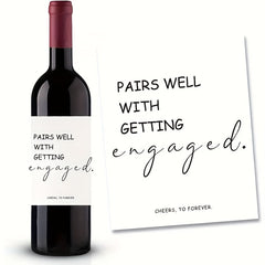 6pcs Engagement Wine Labels Perfect Match With Engagement Wedding Couple