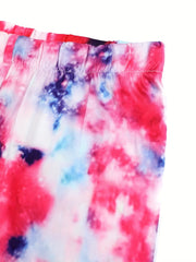 Kid Girls Tie Dye Print Legging Slim Fit Sports Casual Tight Pants