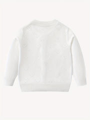 Girls Jacquard Button Down Knit Cardigan Top For Summer Night