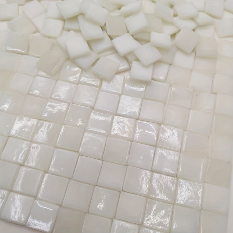 60pcs Ivory Hot Melt Glass Mosaic DIY Material for Children's Puzzle Making