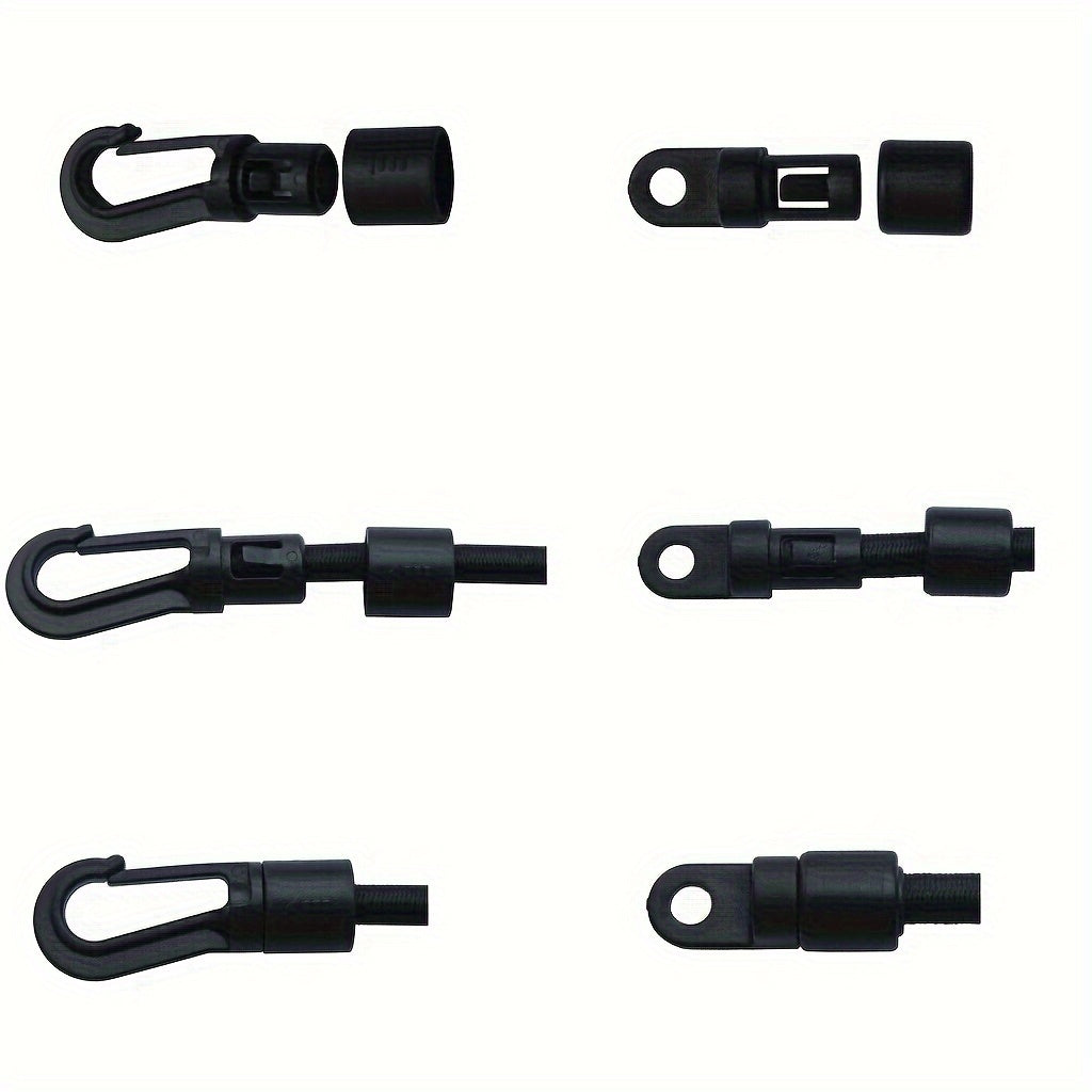 12pcs Bungee Shock Cord Hook Open End Hooks Plastic Rope Terminal Ends Hooks