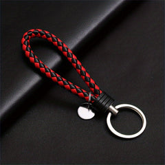 PU Leather Braided Rope Keychain Bag Pendant Key Chain Holder Trinket Keyring