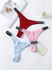 7pcs Ribbed Low Waist Thongs Soft Comfy Stretchy Intimates Panties