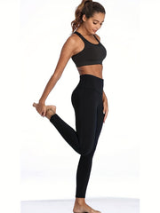 Sports Leggings Women's Plus Letter Print High Rise Leggings