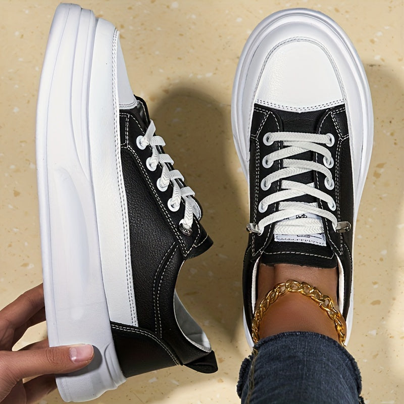 Thick Bottom Sports Sneakers Blocking Patterns Slip resistant Wear resistant