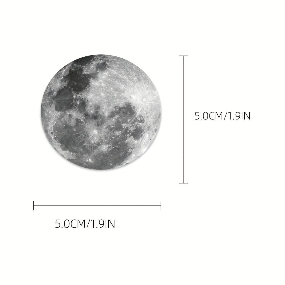 50pcs Moon Stickers Phone Case Laptop Water Cup Waterproof Decorative Stickers