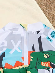 Cute Dino Print Swimsuit for Kids