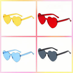 4 Pairs Heart Shape Sunglasses Halloween Party Cosplay Costumes Rimless Glasses