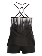 Ombre Cut Out Top & Shorts Swimsuit Set