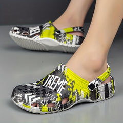 Women's Colorful Letter Pattern Clogs Slip On Platform