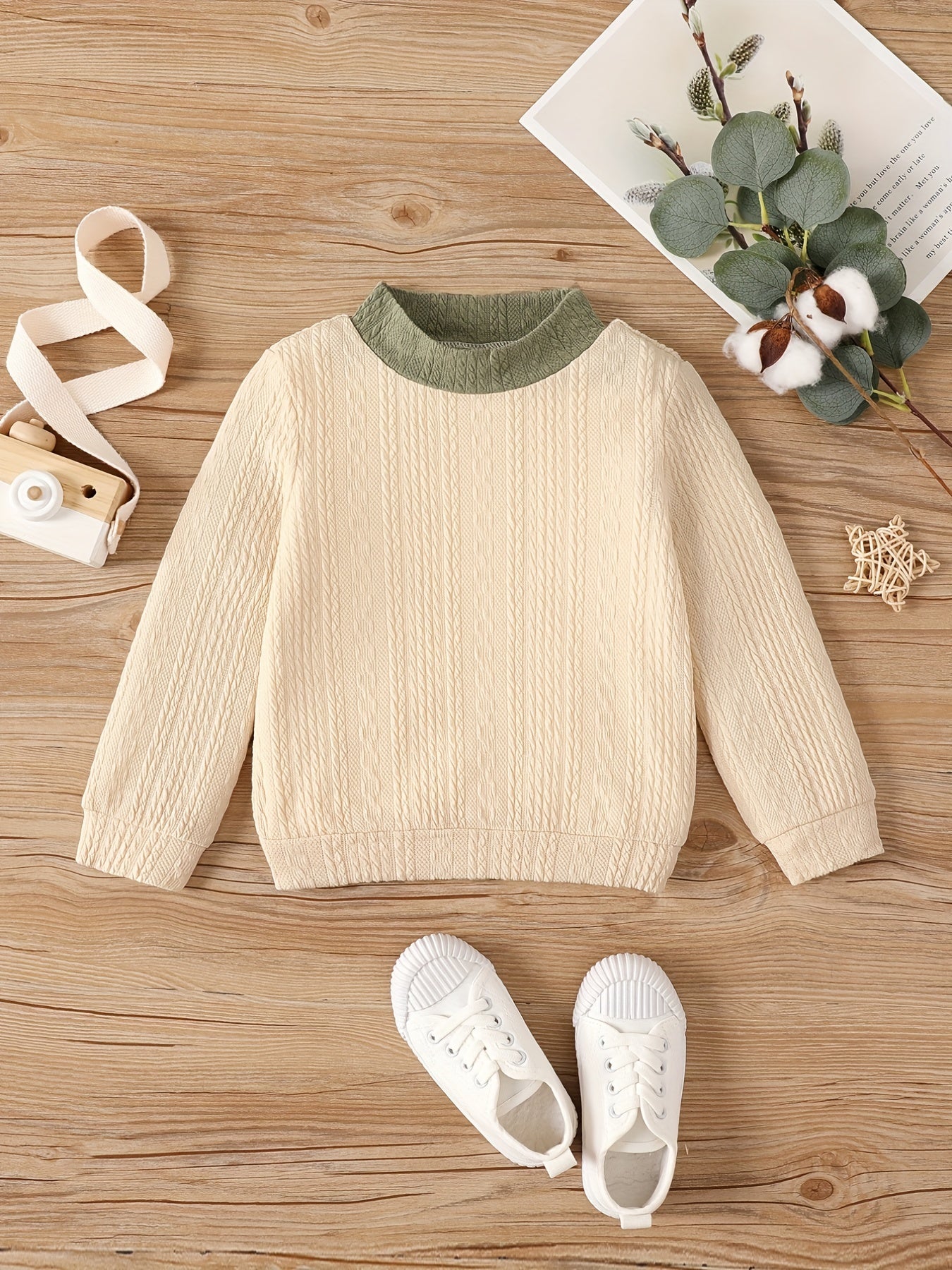 Girls' Jacquard Knit Mock Neck Sweater Tops