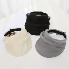 Organza Foldable Visor Hat Solid UV Protection Sun Hat for Women