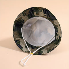 Camouflage Dinosaur Fisherman Hat Sun Protection Bucket Hat