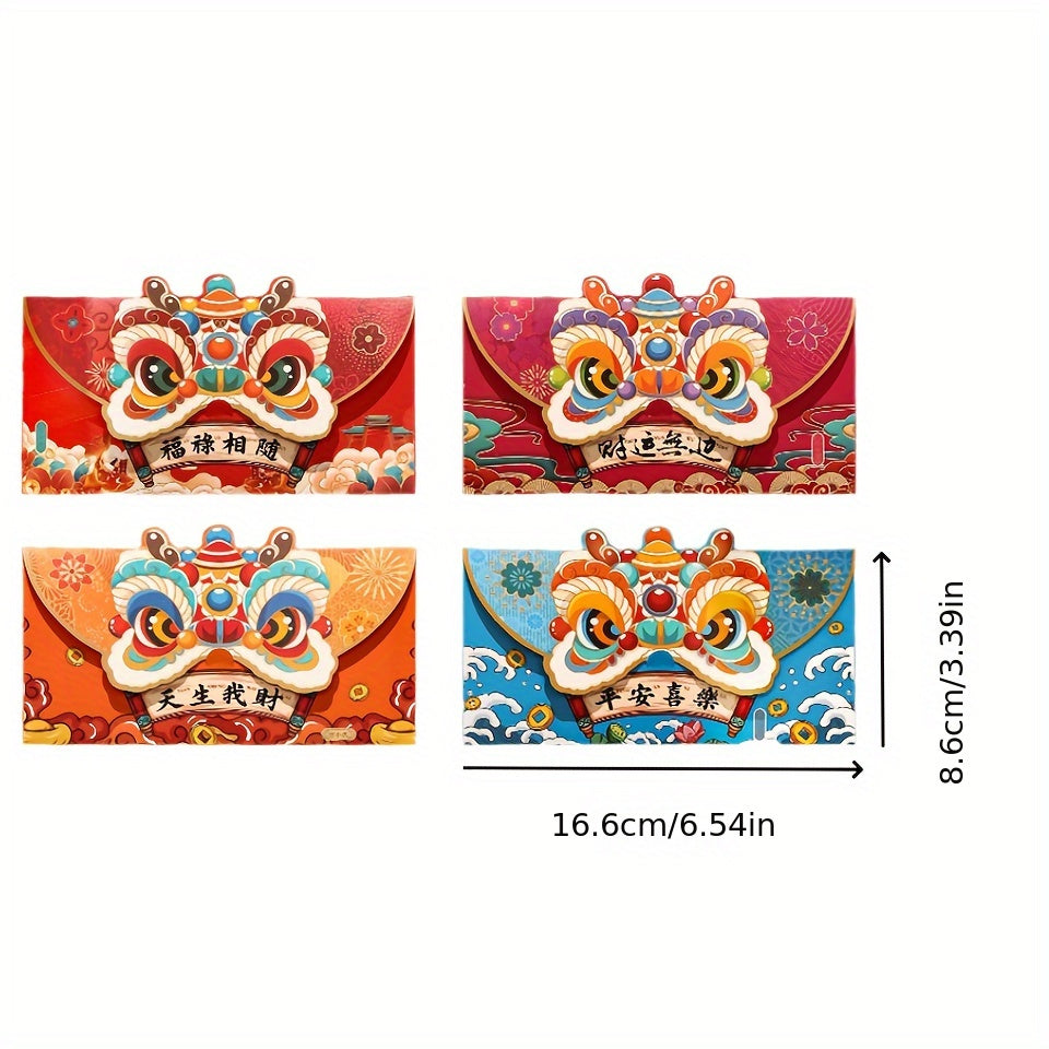 4pcs Dragon Year Spring Chinese Year Red Envelope Decoration Gift