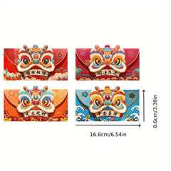 4pcs Dragon Year Spring Chinese Year Red Envelope Decoration Gift
