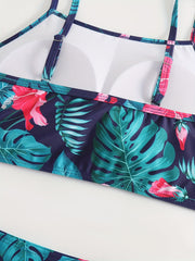 Tropical Print Swimsuit Set