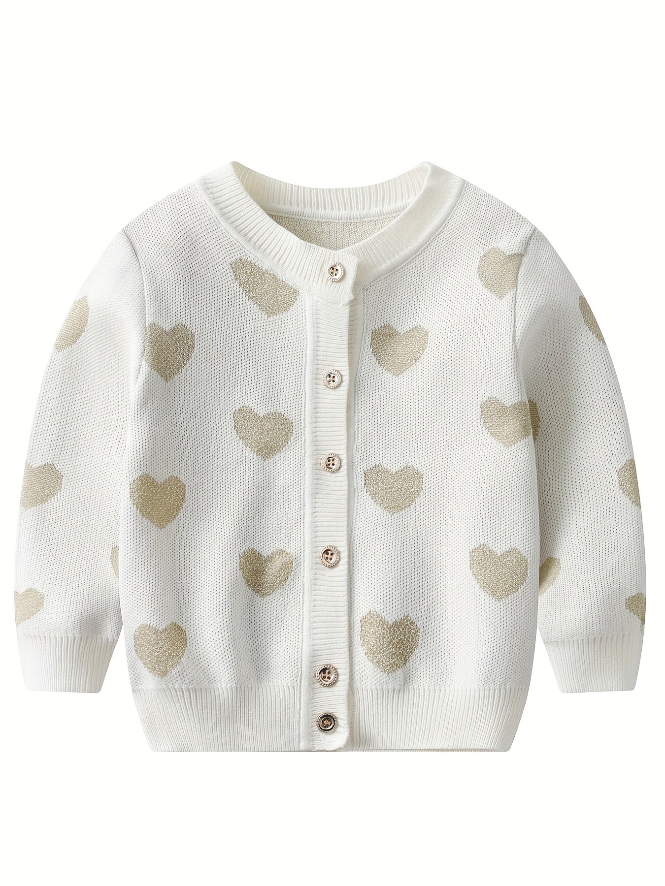 Toddler Girls' Knit Sequin Star Button Sweater