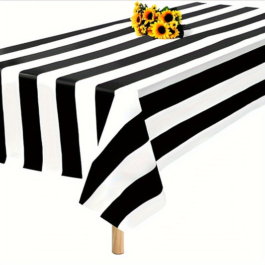 3pcs Waterproof Striped Tablecloth for Dining Camping Picnic Decor