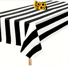 3pcs Waterproof Striped Tablecloth for Dining Camping Picnic Decor