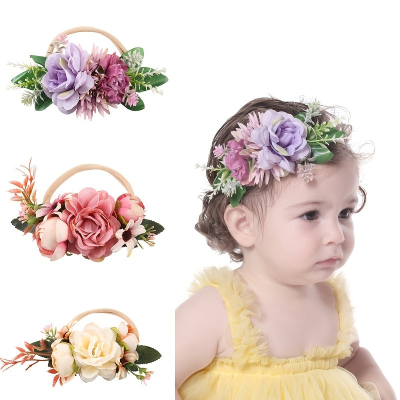 Baby Girls Flower Headband Soft Elastic Hair Accessories
