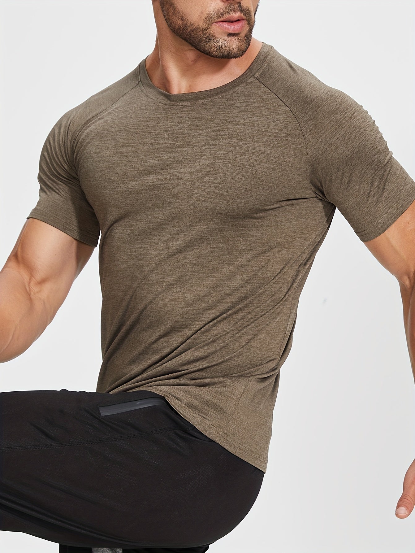 3 Pcs Men's Skinny Fit Sports T-shirts for Fitness Activities
