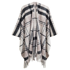 Plaid Shawl With Tassel Long Warm Winter Shawl
