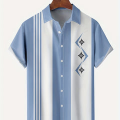 Men s Geometric Stripe Short Sleeve Shirt