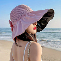 Boho Visor Hat Bowknot Sun Protection Beach Hat