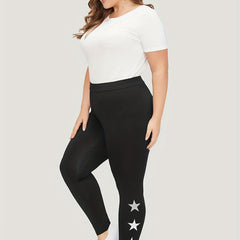 Star Print High Rise Skinny Leggings