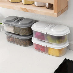 Double Grid Covered Box Food Sealed Jar Kitchen Storage Organizer
