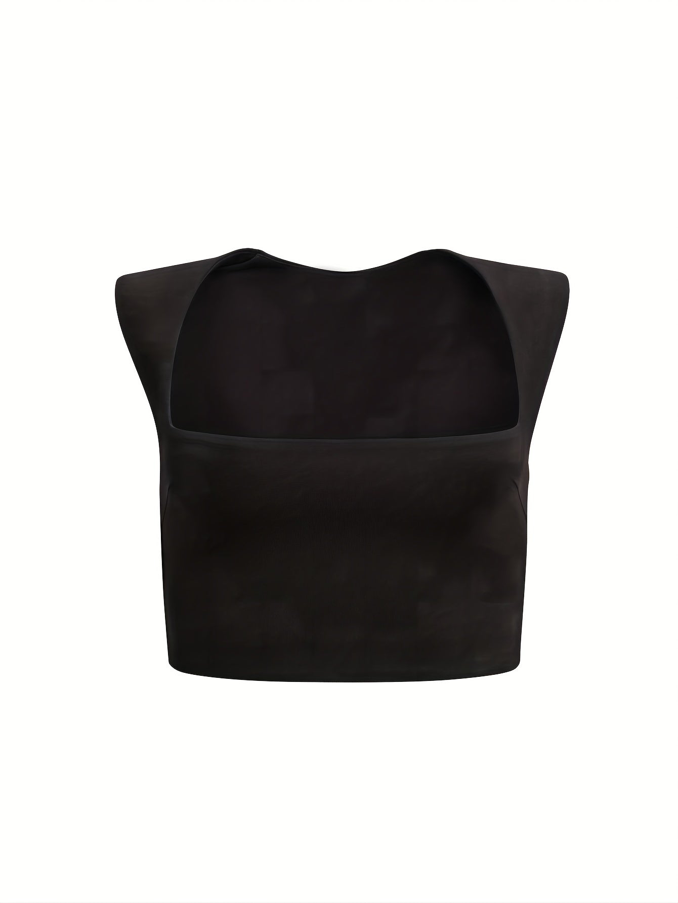 Ribbed Squared Neck Crop Top Sexy Summer