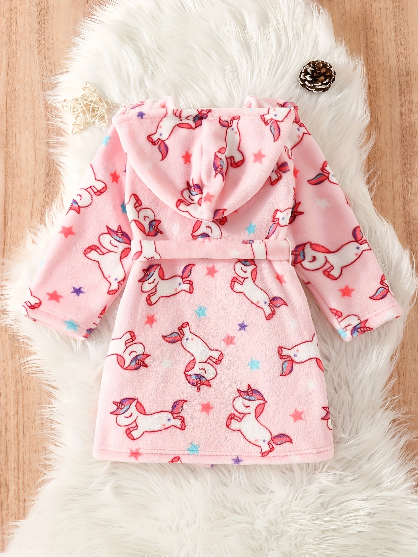 Soft Flannel Hooded Sleeper Robe for Baby Girls