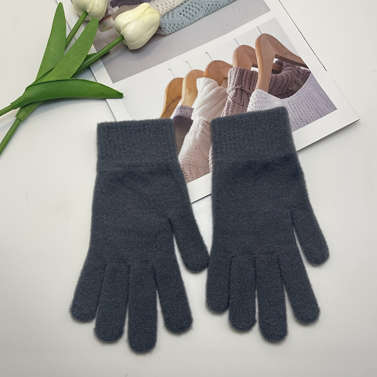 Winter Warm Knitted Gloves Solid Coldproof Gloves