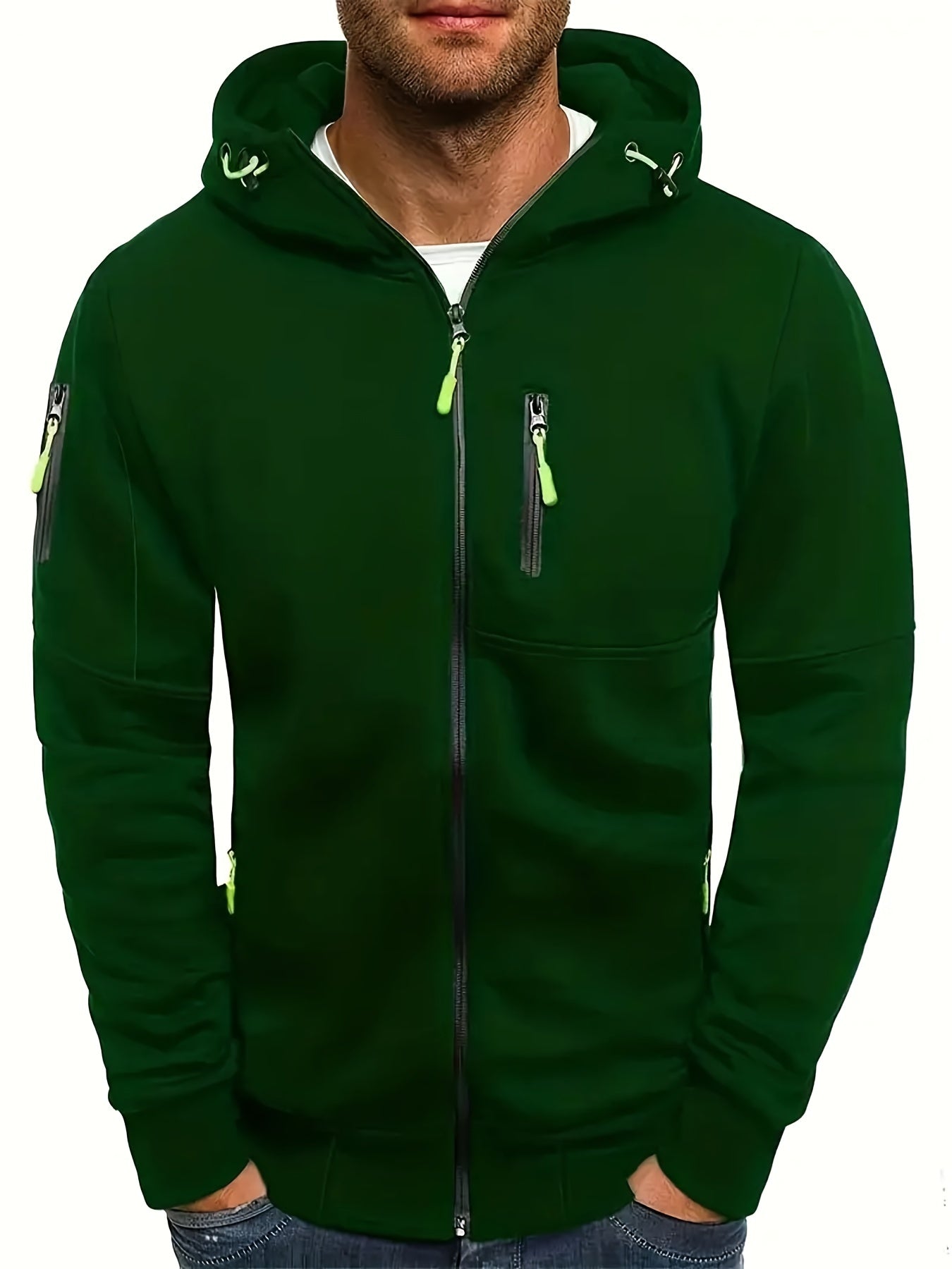 Men's Zipper Hooded Jacket Sports Fitness Sweater