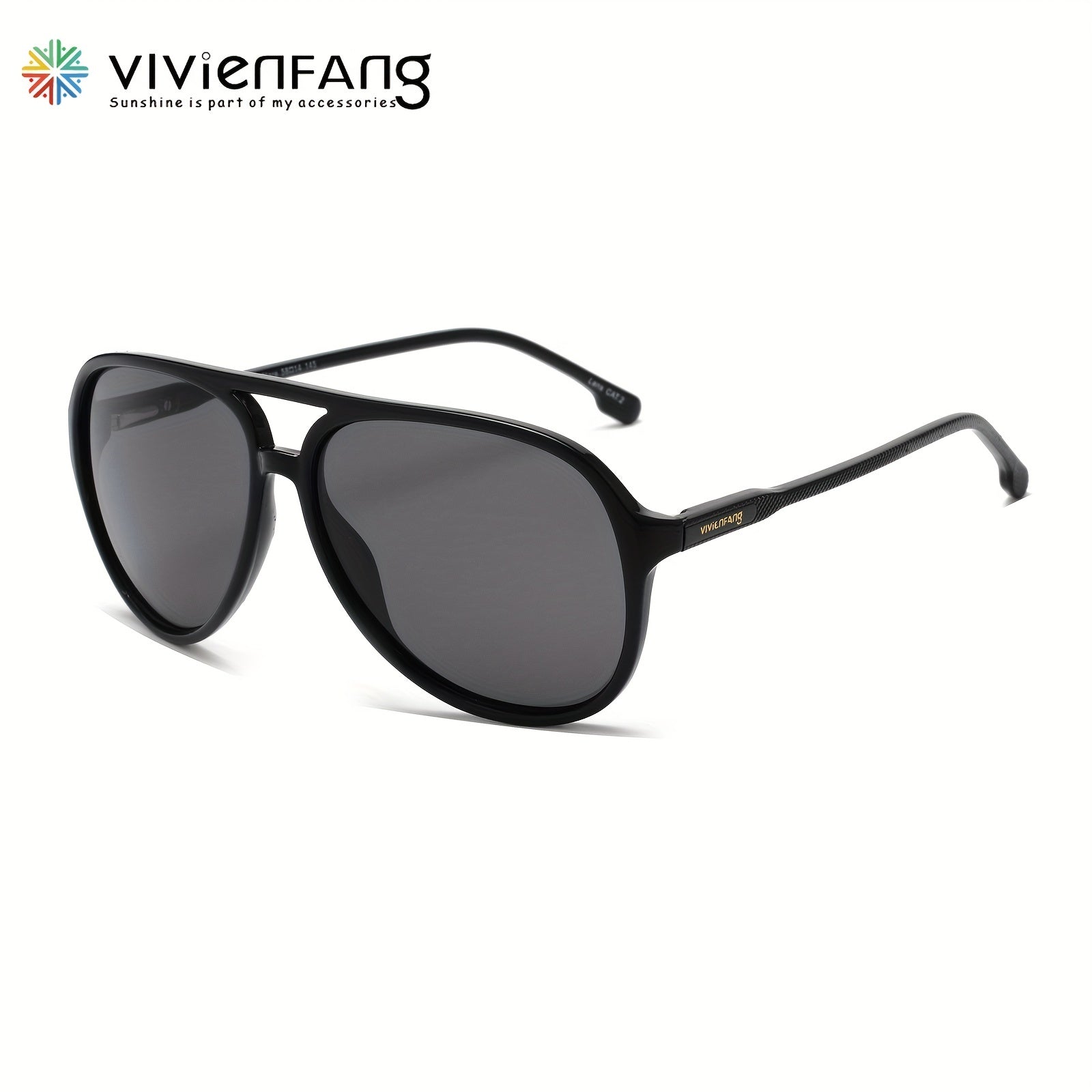 VIVIENFANG Aviator Sunglasses Polarized Lens TR90 Frame Unisex VF2201A