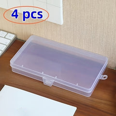 4pcs Transparent Storage Box Flip Case Organizer Jewelry Container