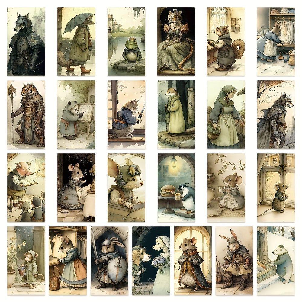 50pcs Fairy Tale Animal Book Illustration Series Stickers