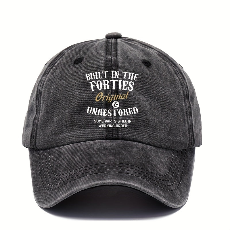 Retro Washed Baseball Cap Letter Printed Peaked Cap
