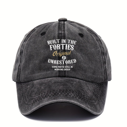Retro Washed Baseball Cap Letter Printed Peaked Cap