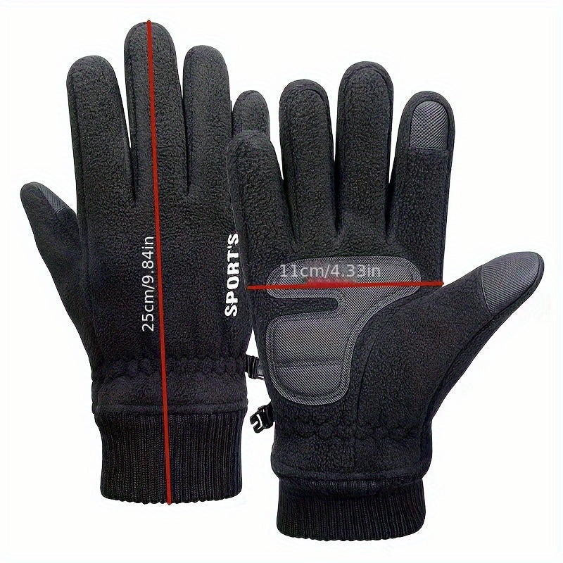 Thickened Warm Touch Screen Fleece Gloves for Outdoor Sports