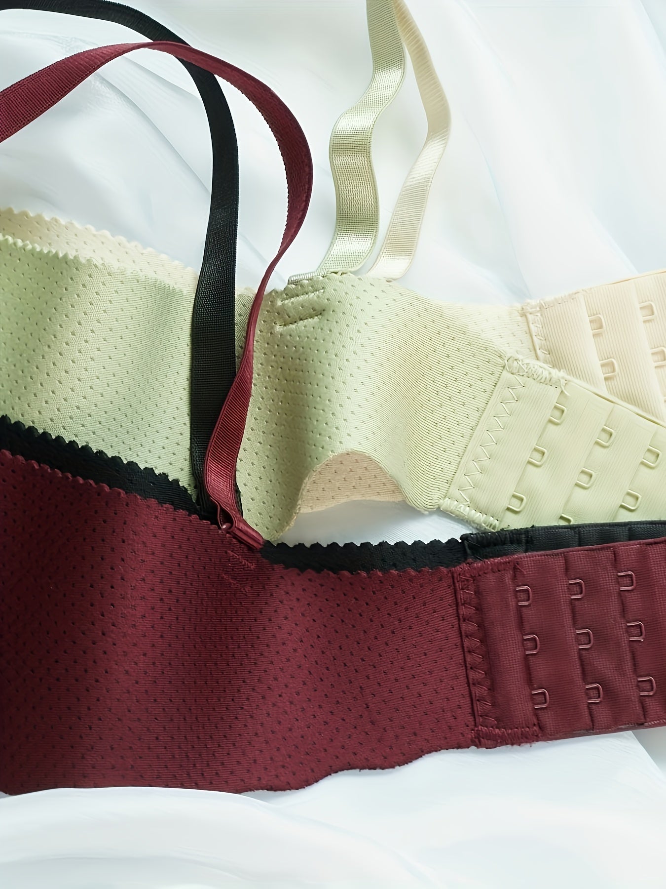 4pcs Girls Seamless Bras Solid Smooth Breathable Wireless Half Cup Bras