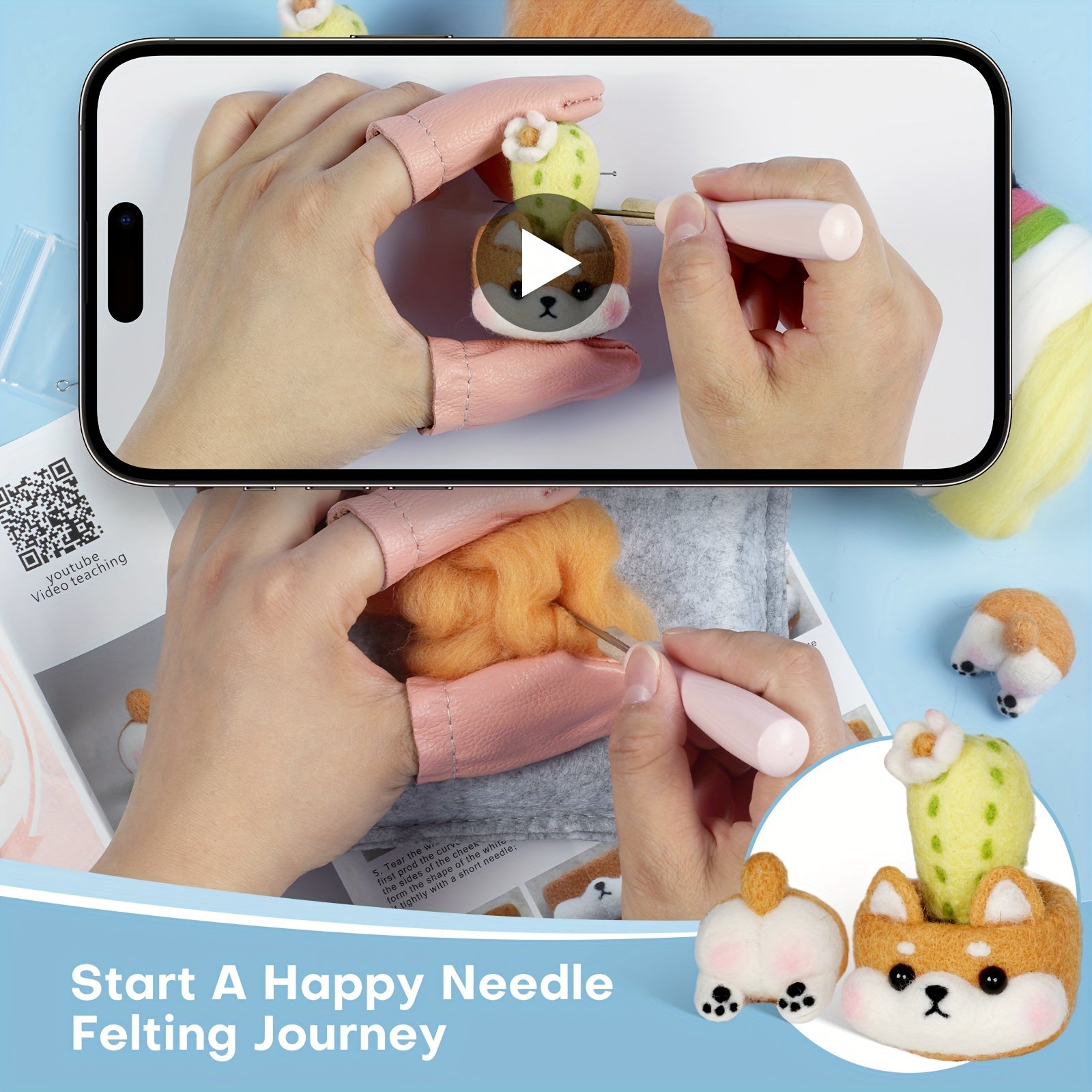 Needle Felting Starter Kit For DIY Craft Art Pendant