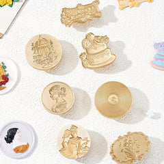 40mm Fire Paint Brass Craft Seal Striped Classical Record