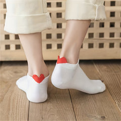 6 Pairs Heart Pattern Socks Low Cut Ankle Socks Women's Stockings
