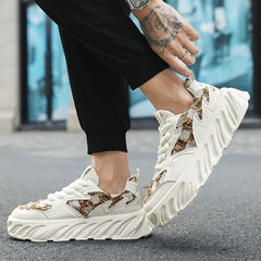 Men's Chunky Skate Shoes Non Slip Lace Up Casual Sneakers