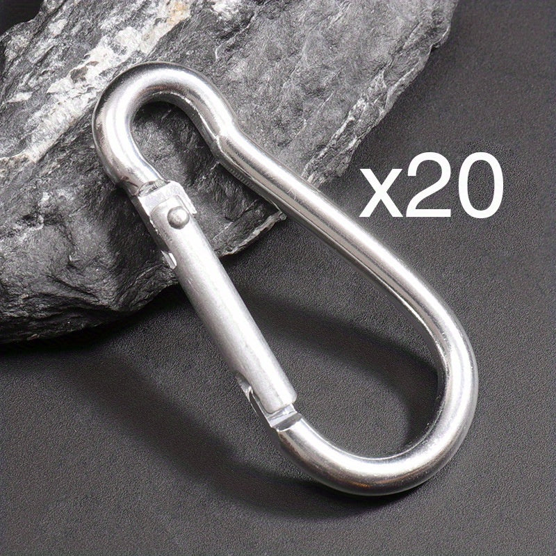 20pcs Mini Carabiner Keychain Aluminum Alloy D Ring Buckle with Spring Snap Clip