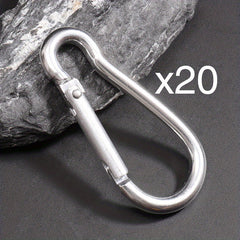 20pcs Mini Carabiner Keychain Aluminum Alloy D Ring Buckle with Spring Snap Clip