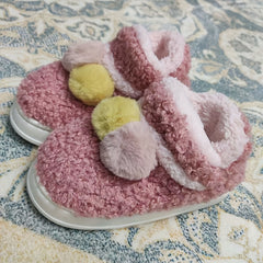 Girls Slip-On Fleece House Shoes Soft Bottom Non-Slip Walking Shoes