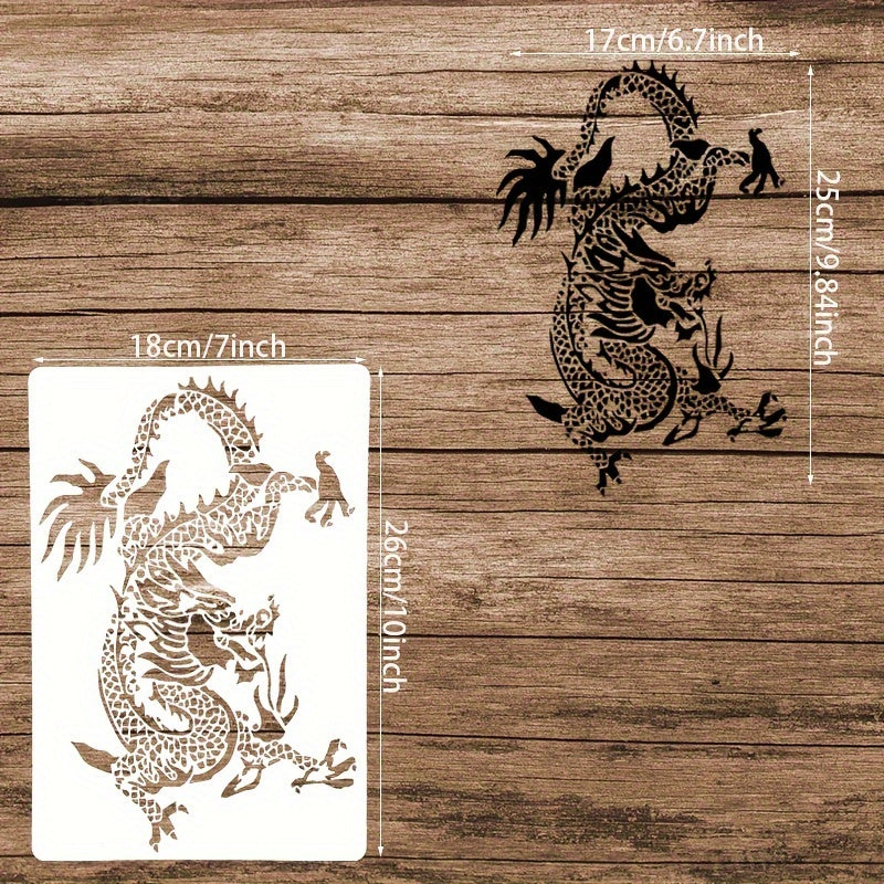Dragon Template Stencil for DIY Painting Fabric Wall Decor Craft Project